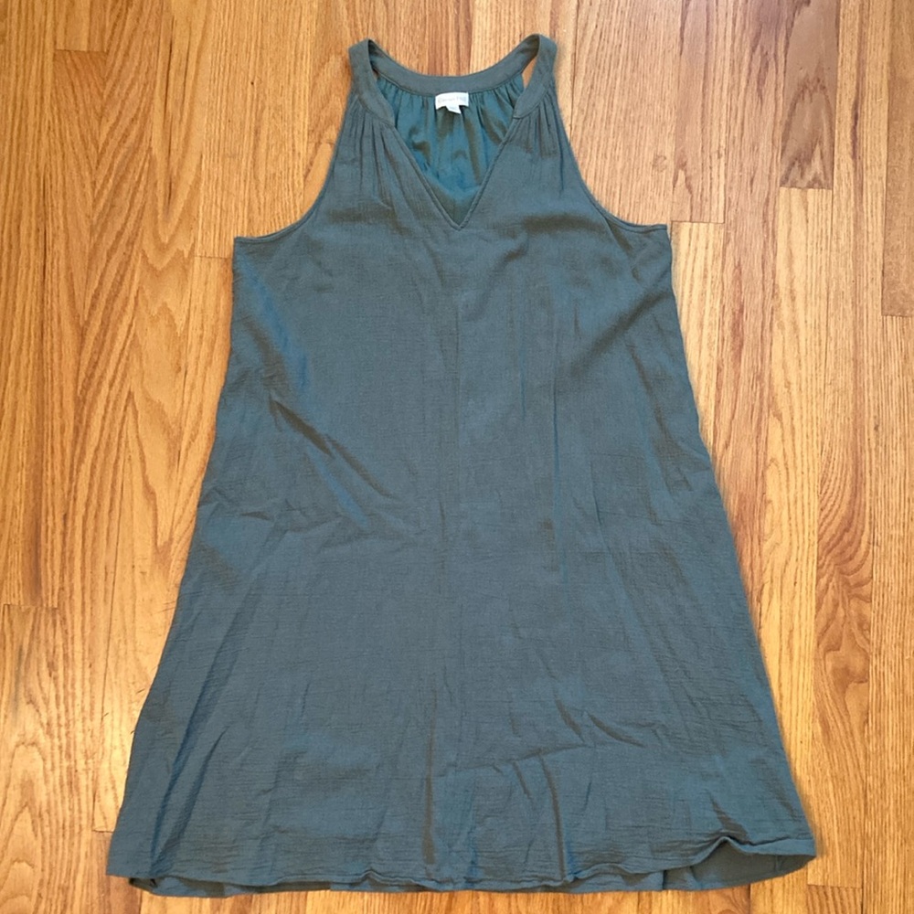Garnet Hill Women's Cotton Gauze Beach Dress Coverup - Green - Women's Size S